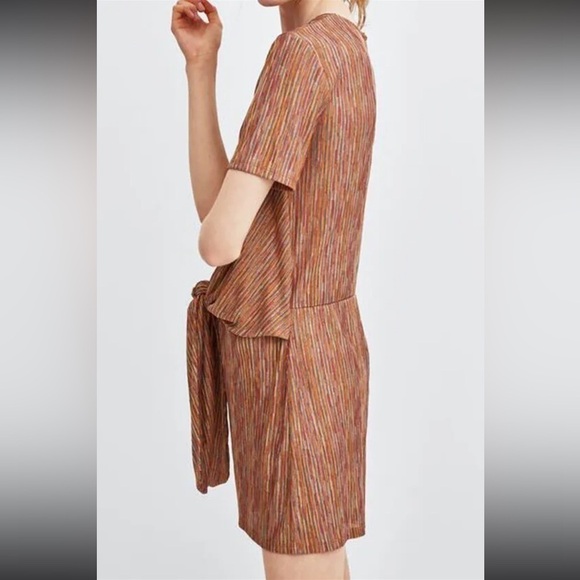 Zara Multi Color Keyhole Cutout Striped Romper Small - Picture 4 of 17